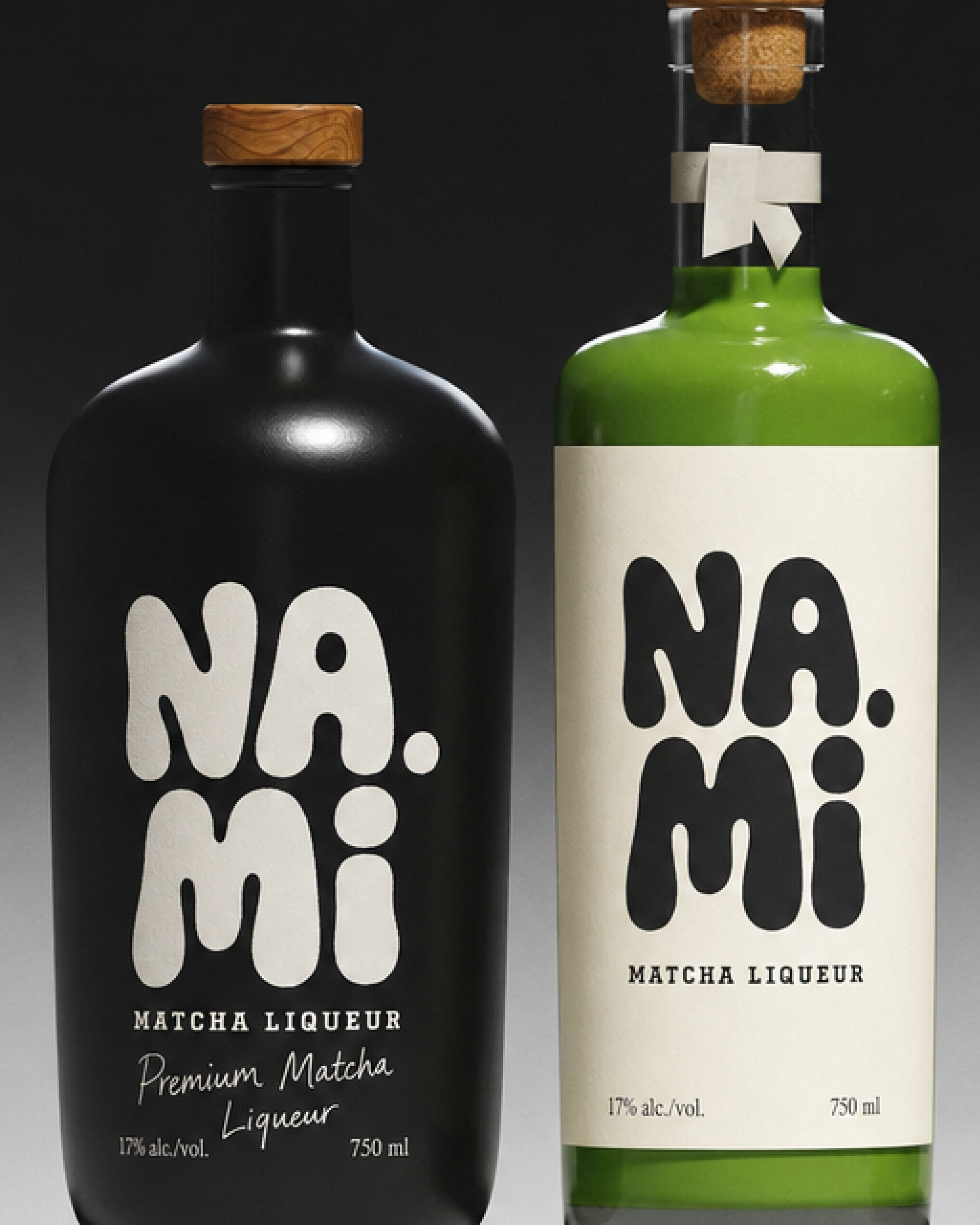 NAMI, two green bottles standing together